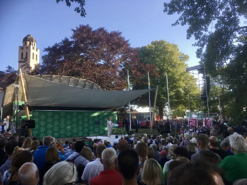 Annie Lööf holds her party speech at Almedalen on the 4th of July 2018