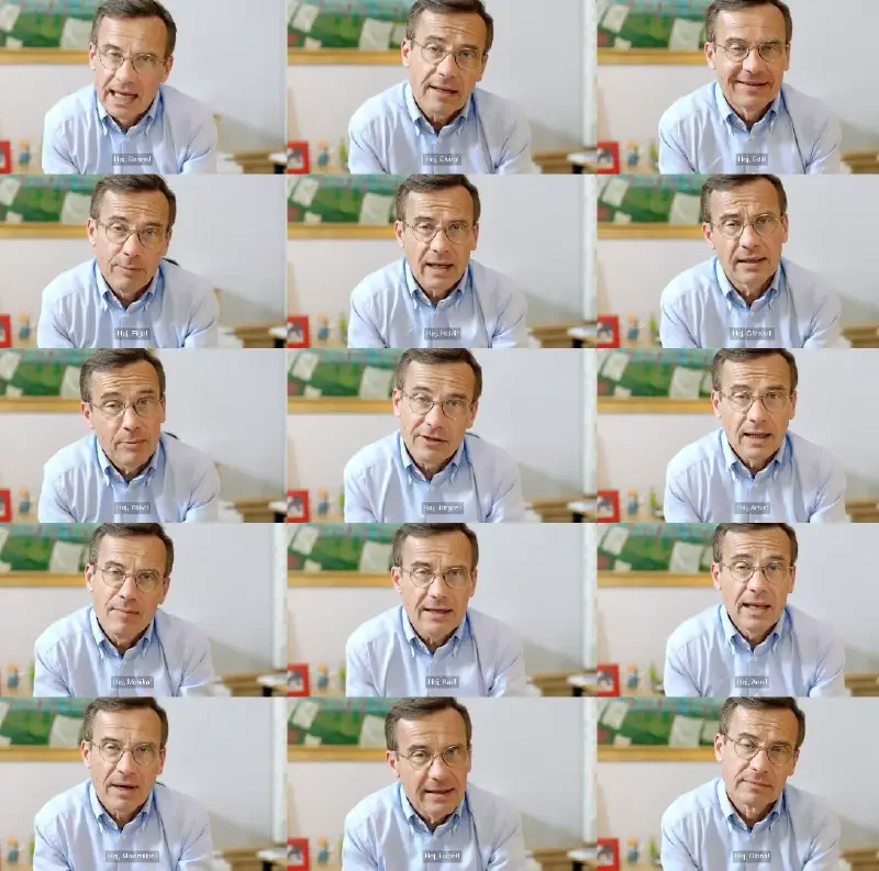 Mozaic of screenshots from similar videos where Ulf is saying hey to various names