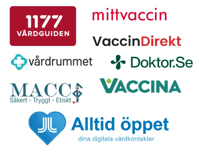 Några av de webbplatser folk behövde använda för att boka vaccintid